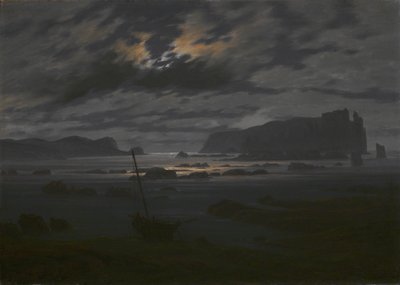 月明かりの下の北海c。 1823 作： Caspar David Friedrich