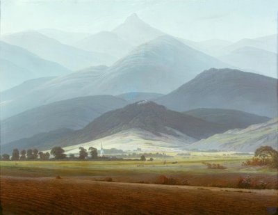 巨大な山の風景 作： Caspar David Friedrich