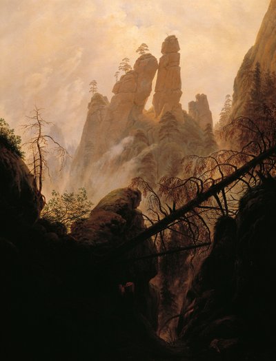 Caspar David Friedrich（1774-1840）によるロッキー渓谷。 作： Caspar David Friedrich