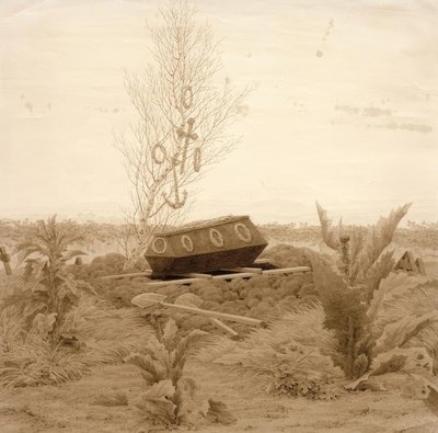 新鮮な墓の棺 作： Caspar David Friedrich