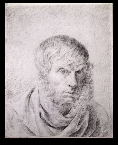 自画像、1810年頃（紙に黒いチョーク） 作： Caspar David Friedrich