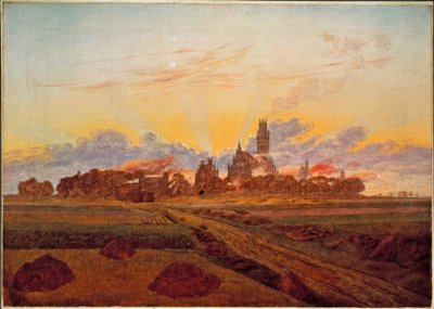 ノイブランデンブルクの日の出 作： Caspar David Friedrich