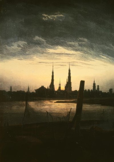 月の出の都 作： Caspar David Friedrich