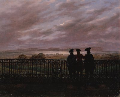 詩人ヴァシーリー・アンドレイエヴィッチ・ジュコフスキー（1783-1852）、セルゲイエヴィッチ・イワン・ツルゲーネフ（1818-83）、アレクサンドル・イワノヴィッチ・ツルゲーネフ（c.1784-1846）、1820年代後半（油彩、キャンバス） 作： Caspar David Friedrich
