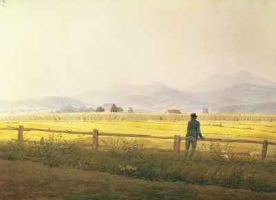 Schmiedebergerkamm、c.1837（紙に水彩）のビュー 作： Caspar David Friedrich
