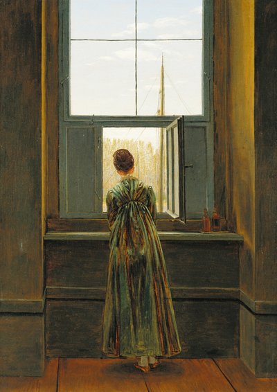 窓辺の女、1822 作： Caspar David Friedrich