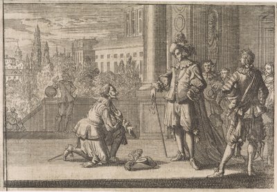 1641年、ルイ13世の前で跪くロレーヌ公シャルル4世 作： Caspar Luyken (attributed to)