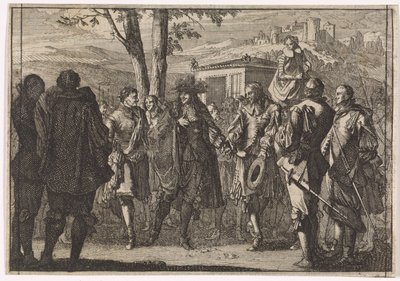イングランド王チャールズ 1 世がイギリス兵に捕らえられる、1647 年 作： Caspar Luyken (attributed to)