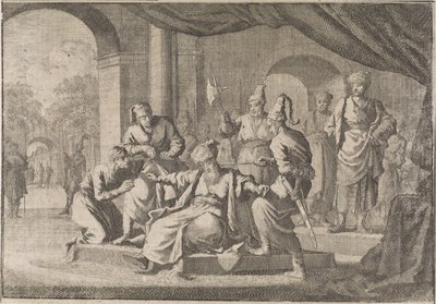 スルタン ムラト 4 世の甥であるムスタファは、1639 年に彼の命令で首を絞められる。 作： Caspar Luyken (attributed to)