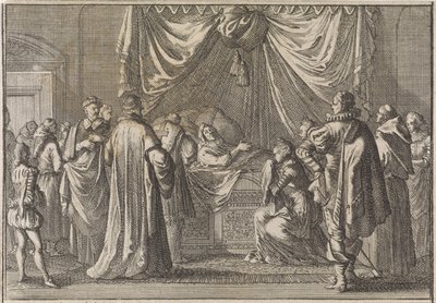 マリア・デ・メディチの死の床、1642年 作： Caspar Luyken (attributed to)