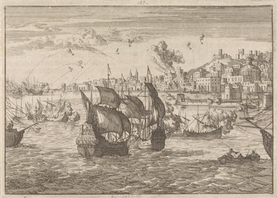 フランス艦隊によって砲撃されたジェノヴァ、1684年 作： Caspar Luyken