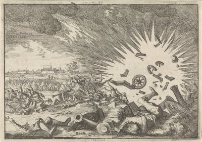 ナミュールの包囲中のフランスの火薬庫の爆発、1640年 作： Caspar Luyken