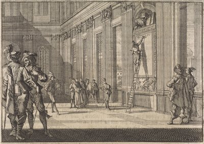 1643年、ローマのバチカン宮殿のベネチア人のための碑文の修復 作： Caspar Luyken