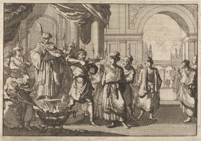 ペルシャの国王であるセリム 4 世は、1694 年に真っ赤に熱した鉄で弟を失明させた 作： Caspar Luyken