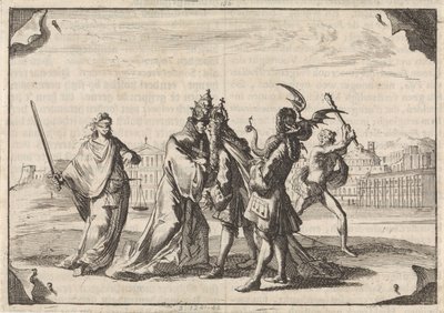 ルイ 14 世と教皇インノケンティウス 11 世の戦いを描いた漫画、1687 年 作： Caspar Luyken