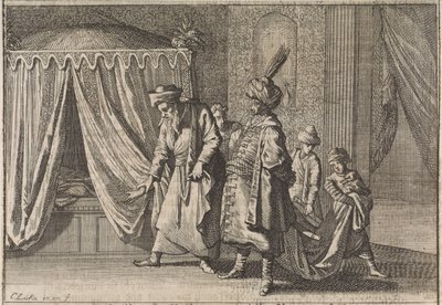 パシャの妻の病床、1639年 作： Caspar Luyken