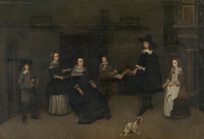 家族のシーン 作： Caspar Netscher (attributed to)