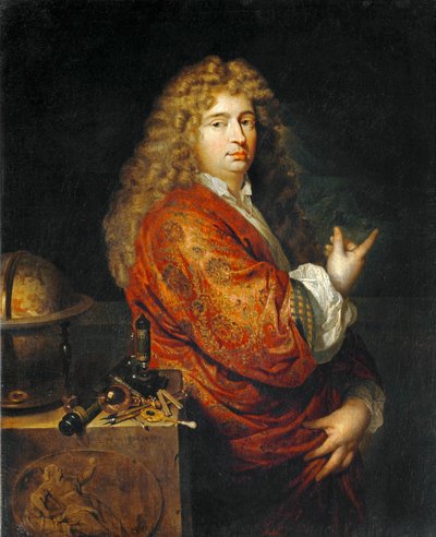 物理学者ニコラエス・ハーツォーカー、嵐の中でボートを設計する。1682 ... 作： キャスパー・ネッシャー