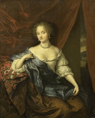 ヴァン・シッターズ家の一員と思われる女性の肖像 作： Caspar Netscher