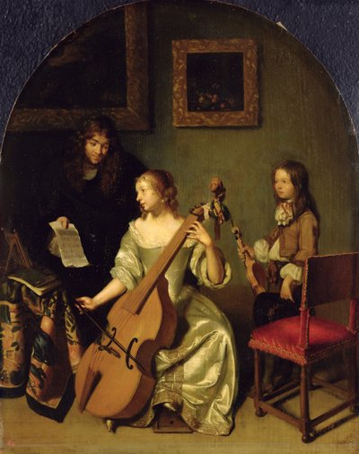 バスビオール奏者、1665 作： Caspar Netscher