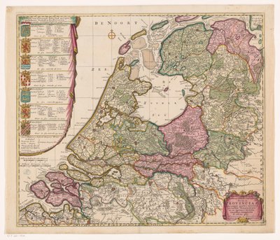 7 つの連合オランダ共和国の地図 それに属する遺伝子を持つオランダ連合の国カルテは、syn州に分かれています (...) / Exactissima Belgii Foederati tabula cum annexis divisa in provincias (...) (オブジェクトのタイトル) 作： Caspar Specht (possibly)