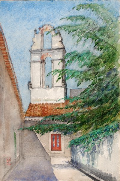 ベル タワー、Hotel San Dominico Old Monastery、タオルミーナ、シチリア、1933 年。 作： Cass Gilbert