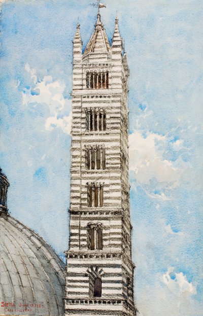 大聖堂の塔、シエナ、1927 年。 作： Cass Gilbert