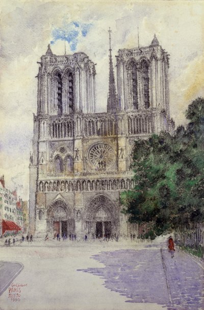 ノートルダム大聖堂、パリ、1933年。 作： Cass Gilbert