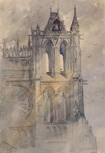 南西塔、アミアン大聖堂、1880 年。 作： Cass Gilbert
