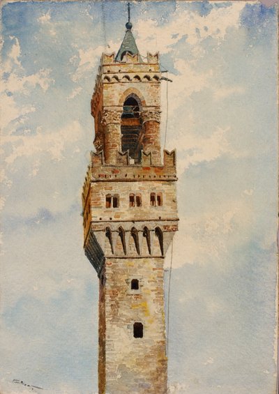 ヴェッキオ宮殿の塔、フィレンツェ、イタリア、1880年。 作： Cass Gilbert