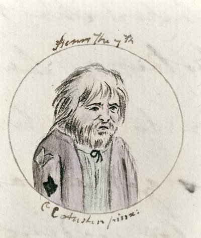 ヘンリー7世、1790年頃（ペンとインク、紙にトイレ） 作： Cassandra Austen