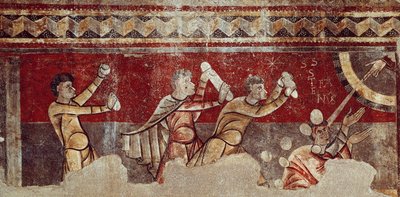 聖ステファノの石打ち」1100年頃（キャンバスに転写されたフレスコ画 作： Catalan School