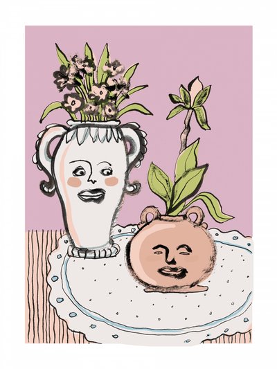ハッピーフェイスの植木鉢 作： Catalina Somolinos