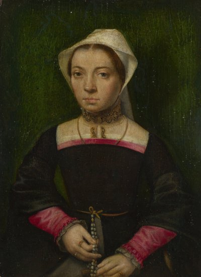 ロザリオの婦人c。 1550 作： Catharina van Hemessen