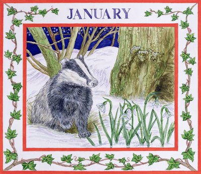 1月（紙にトイレ） 作： Catherine Bradbury