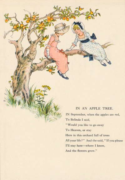 「ケイト グリーナウェイのマリーゴールド ガーデン」、1885 年、1946 年。 作： Catherine Greenaway