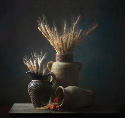 素朴な小麦の静物画 作： Catherine Wang