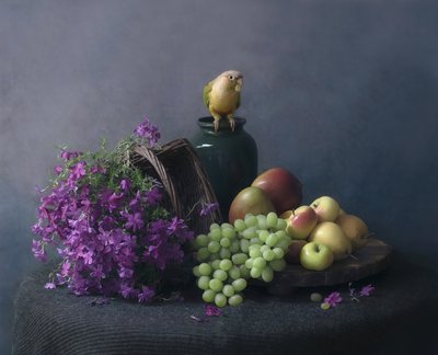 オウムの静物画 作： Catherine Wang