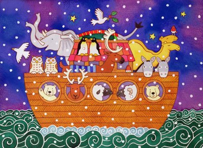 1999年のクリスマスの箱舟（WCとパステル紙） 作： Cathy Baxter