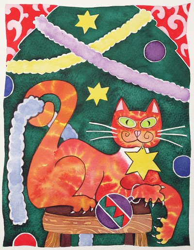 クリスマス猫の装飾 作： Cathy Baxter