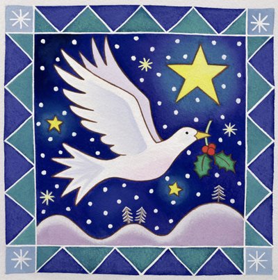 クリスマス鳩（紙にトイレ） 作： Cathy Baxter