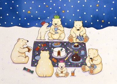 シロクマピクニック、1997年（紙にトイレ） 作： Cathy Baxter