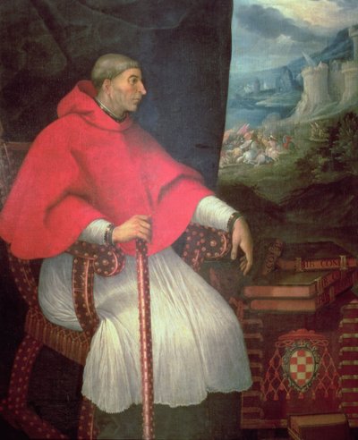 フランシスコ・ヒメネス・デ・シスネロス枢機卿の肖像 (1437-1517) 作： Caxesi or Caxete Eugenio Caxes