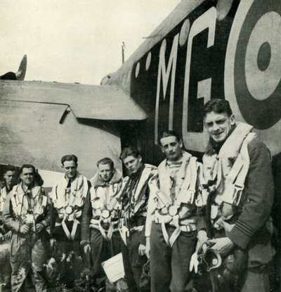 爆撃機クルー、c1943。 作： Cecil Beaton