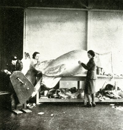 弾幕バルーンの修理、c1943。 作： Cecil Beaton