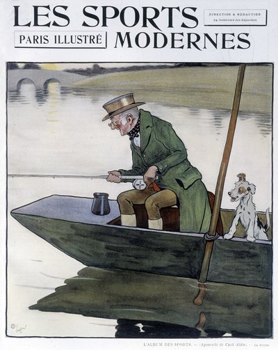 アングリング - C.アルディンによる "Modern Sports "のドローイング 作： Cecil Charles Windsor Aldin