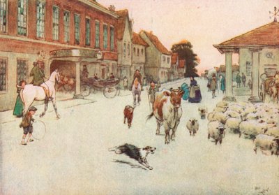 太陽が沈むにつれて。 。 。マーケットプレイスのプリンシパルホテルに立ち寄りました 作： Cecil Charles Windsor Aldin