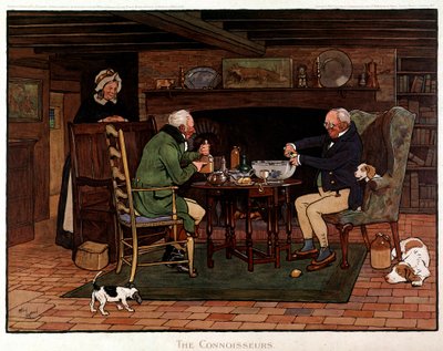 目利き2人の英語準備パンチ。セシル・アルディンによる水彩画 作： Cecil Charles Windsor Aldin