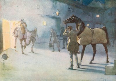 ジェームスがスモークを通り抜け、ジンジャーを率いるのを見た 作： Cecil Charles Windsor Aldin