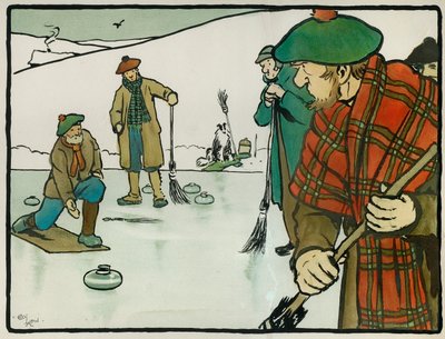 Old English Sports and Games:カーリング 作： Cecil Charles Windsor Aldin